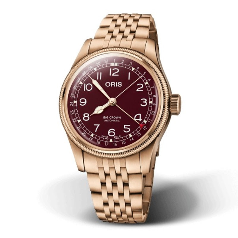 ORIS (โอริส) นาฬิกาข้อมือ รุ่น BIG CROWN BRONZE POINTER DATE ระบบออโตเมติก สายสเตนเลสสตีล ขนาดตัวเรือน 40