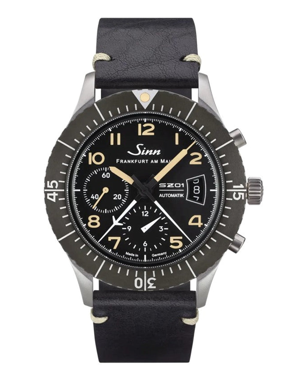 [Pre-Order] Sinn (ซินน์) นาฬิกาโครโนกราฟนักบิน The pilot's chronograph with SINN chronograph movement SZ01, limited to 300 pieces. สายหนังพร้อมสายสเตนเลส ขนาดตัวเรือน 43 มม. (156.1 E)