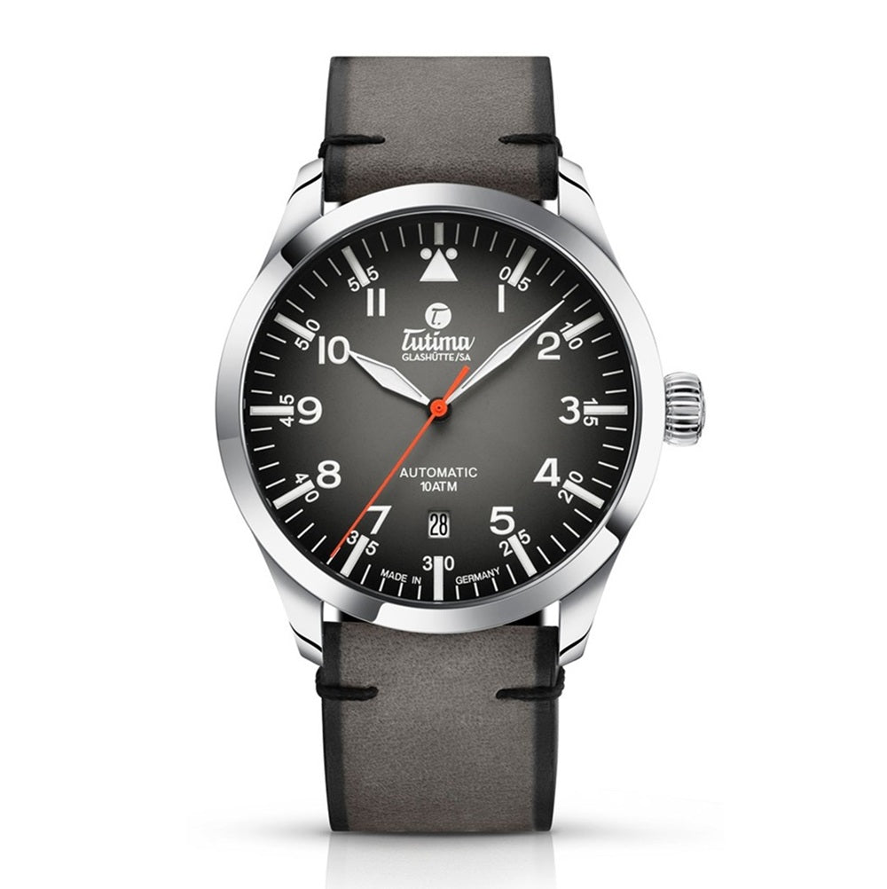 Tutima (ทูทิมา) นาฬิกาข้อมือ Flieger ระบบออโตเมติก สายหนัง ขนาดตัวเรือน 41 มม. (6105-31)