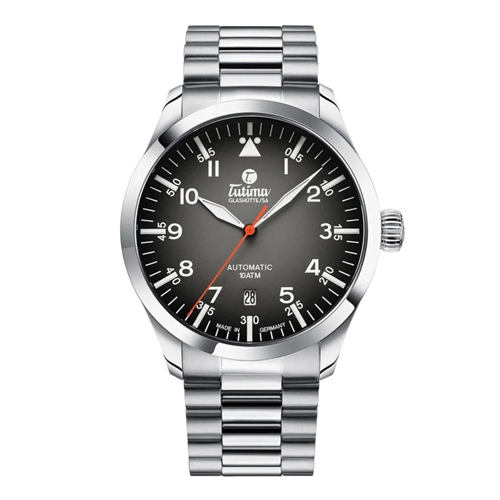 Tutima (ทูทิมา) นาฬิกาข้อมือ Flieger ระบบออโตเมติก สายสเตนเลสสตีล ขนาดตัวเรือน 41 มม. (6105-32)