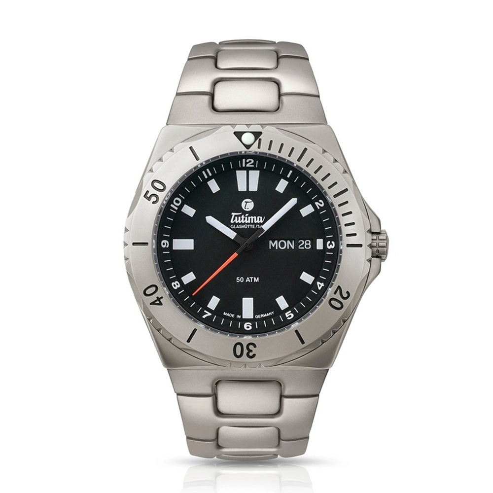 Tutima (ทูทิมา) นาฬิกาข้อมือ M2 Seven Seas โครโนกราฟ ระบบออโตเมติก สายไทเทเนียม ขนาดตัวเรือน 42 มม. (6151-02)