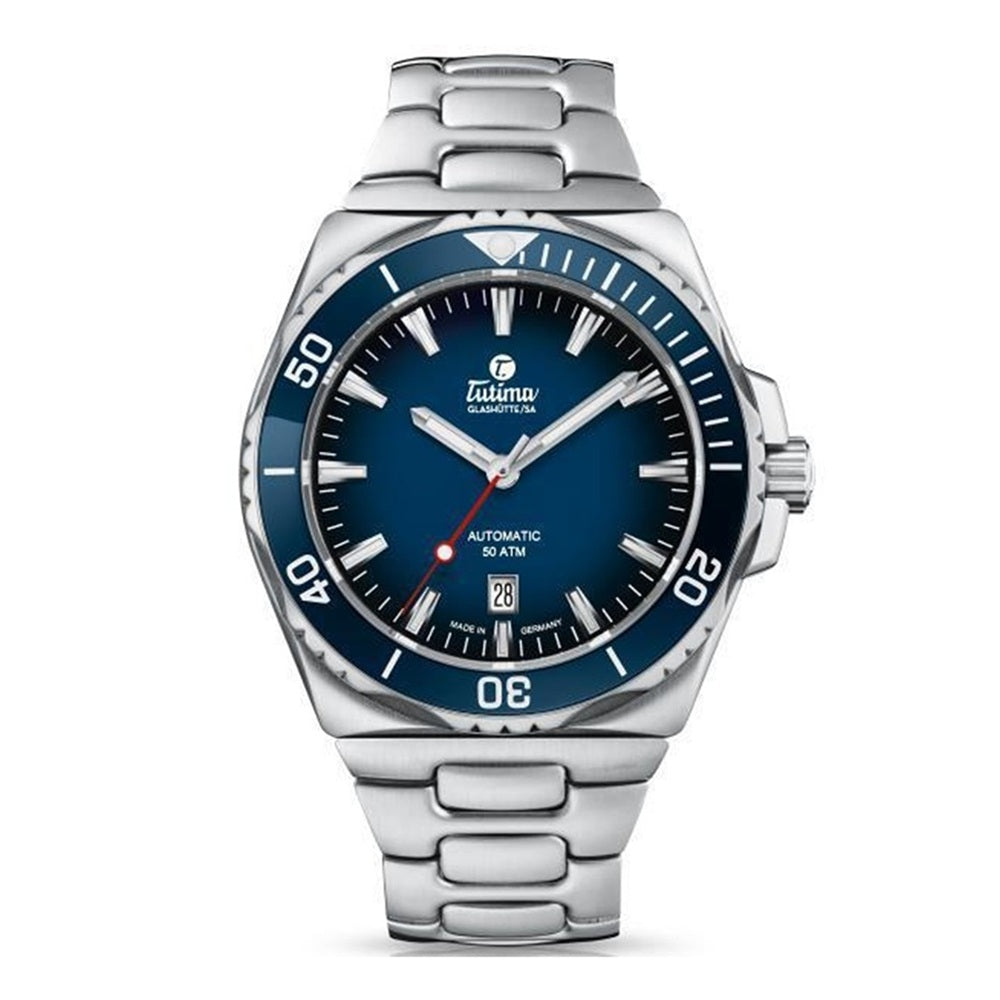 Tutima (ทูทิมา) นาฬิกาข้อมือ M2 Seven Seas S โครโนกราฟ ระบบออโตเมติก สายสเตนเลสสตีล ขนาดตัวเรือน 44 มม. (6155-04)