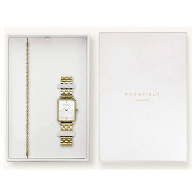 Rosefield (โรสฟิลด์) นาฬิกาผู้หญิง รุ่น Octagon Gold Gift Set หน้าปัด 22x35 มม.