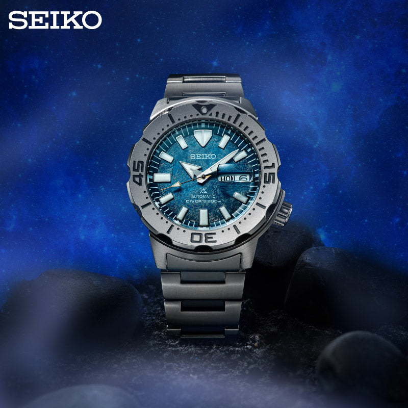 Seiko (ไซโก) นาฬิกาผู้ชาย รุ่น Prospex Save The Ocean 8 Special Edition SRPH75K ระบบอัตโนมัติ ขนาดตัวเรือน 42.4 มม.
