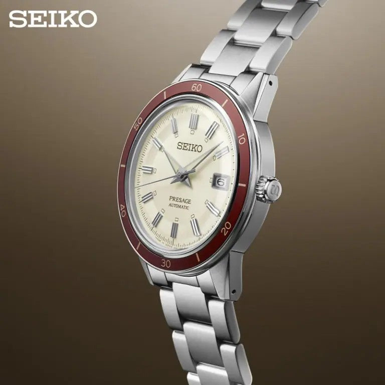 Seiko (ไซโก) นาฬิกาผู้ชาย รุ่น Presage Style 60’s Display Date SRPH93J ระบบอัตโนมัติ ขนาดตัวเรือน 40.75 มม.
