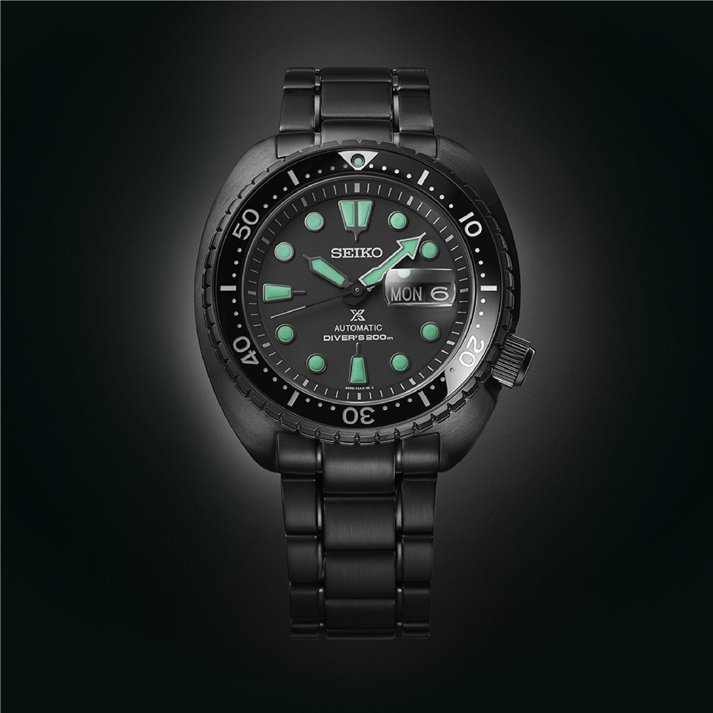 Seiko (ไซโก) นาฬิกาข้อมือ Prospex The Black Series Night Vision SRPK43K ระบบอัตโนมัติ ขนาดตัวเรือน 45 มม.