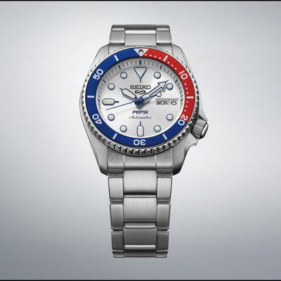 Seiko (ไซโก) 5 Sports Pepsi Limited Edition รุ่น SRPL99K ระบบอัตโนมัติ ขนาดตัวเรือน 38 มม.