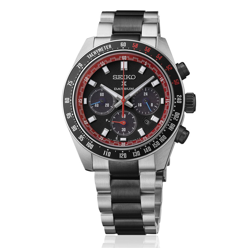 [แถมกระเป๋า] Seiko (ไซโก) นาฬิกาข้อมือ Prospex Speedtimer Solar Chronograph Datsun 240Z Limited Edition รุ่น SSC957P ขนาดตัวเรือน 41.4 มม.