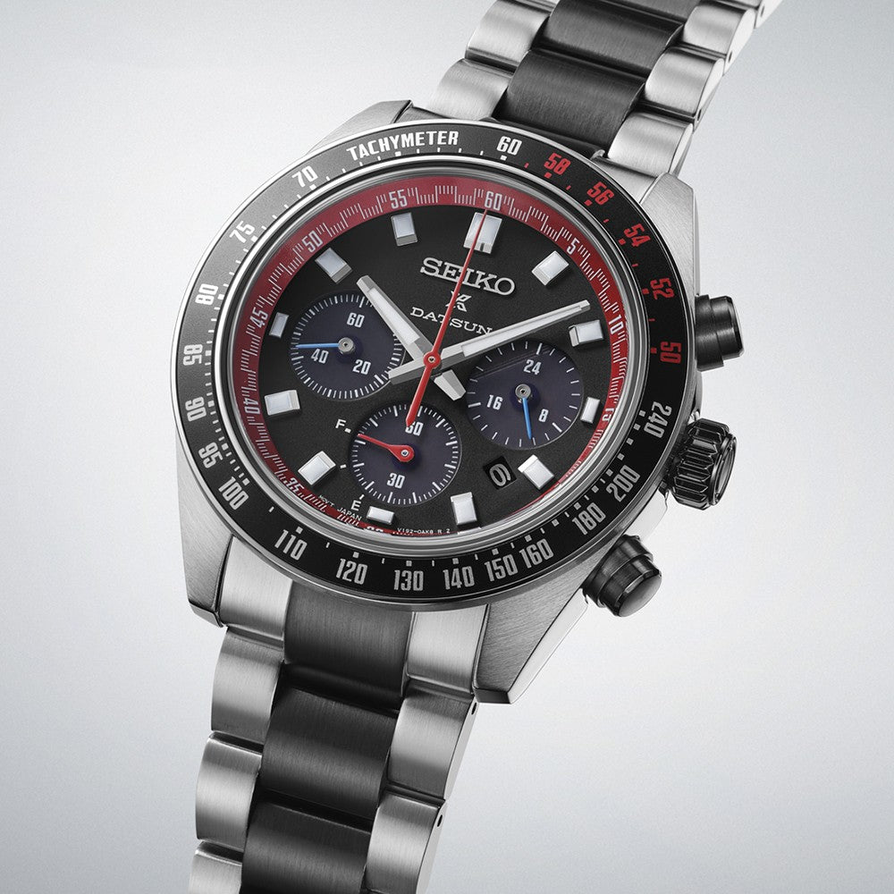 [แถมกระเป๋า] Seiko (ไซโก) นาฬิกาข้อมือ Prospex Speedtimer Solar Chronograph Datsun 240Z Limited Edition รุ่น SSC957P ขนาดตัวเรือน 41.4 มม.