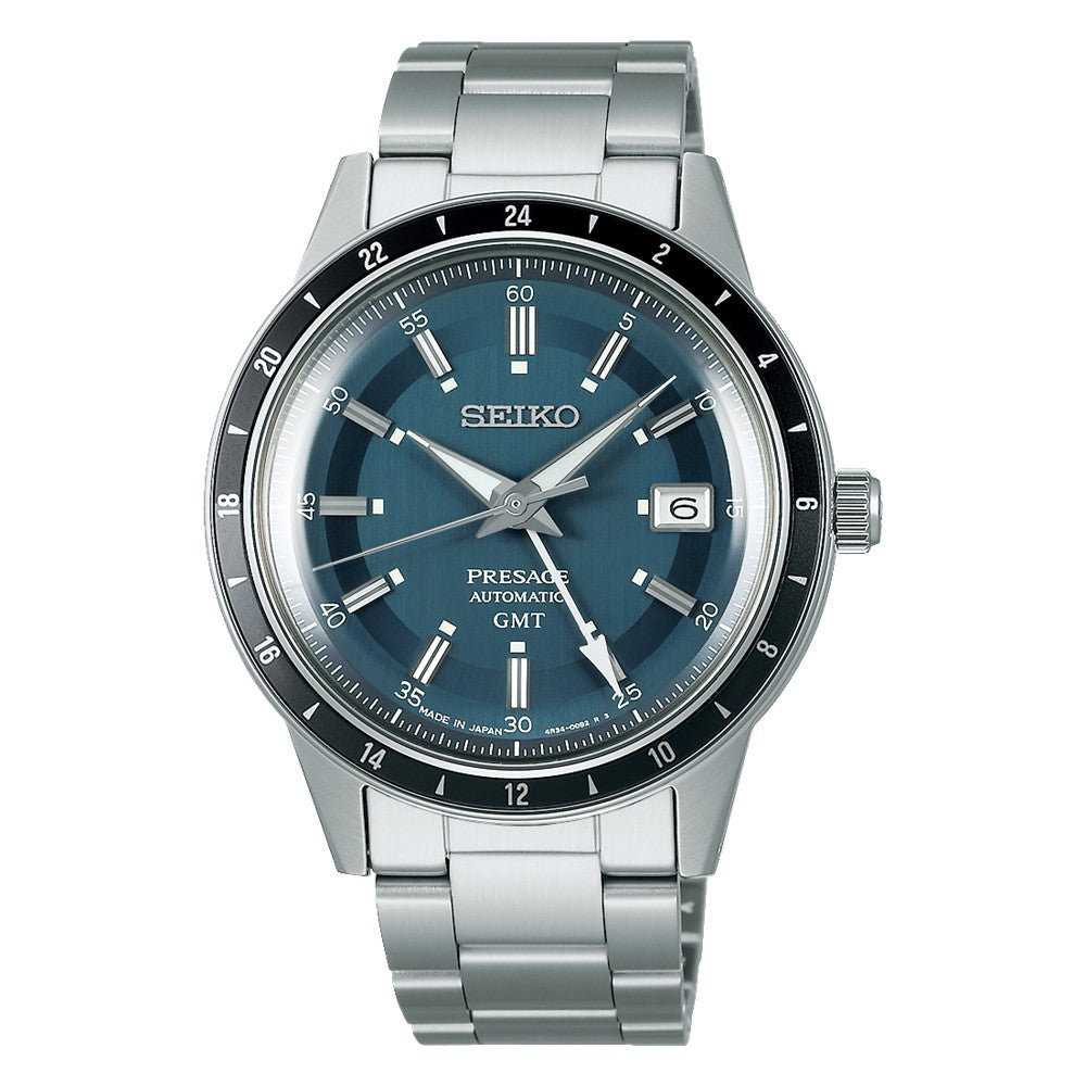 Seiko (ไซโก) นาฬิกาข้อมือ รุ่น Presage Style60's Automatic GMT SSK009J ระบบอัตโนมัติ ขนาดตัวเรือน 40.8 มม.