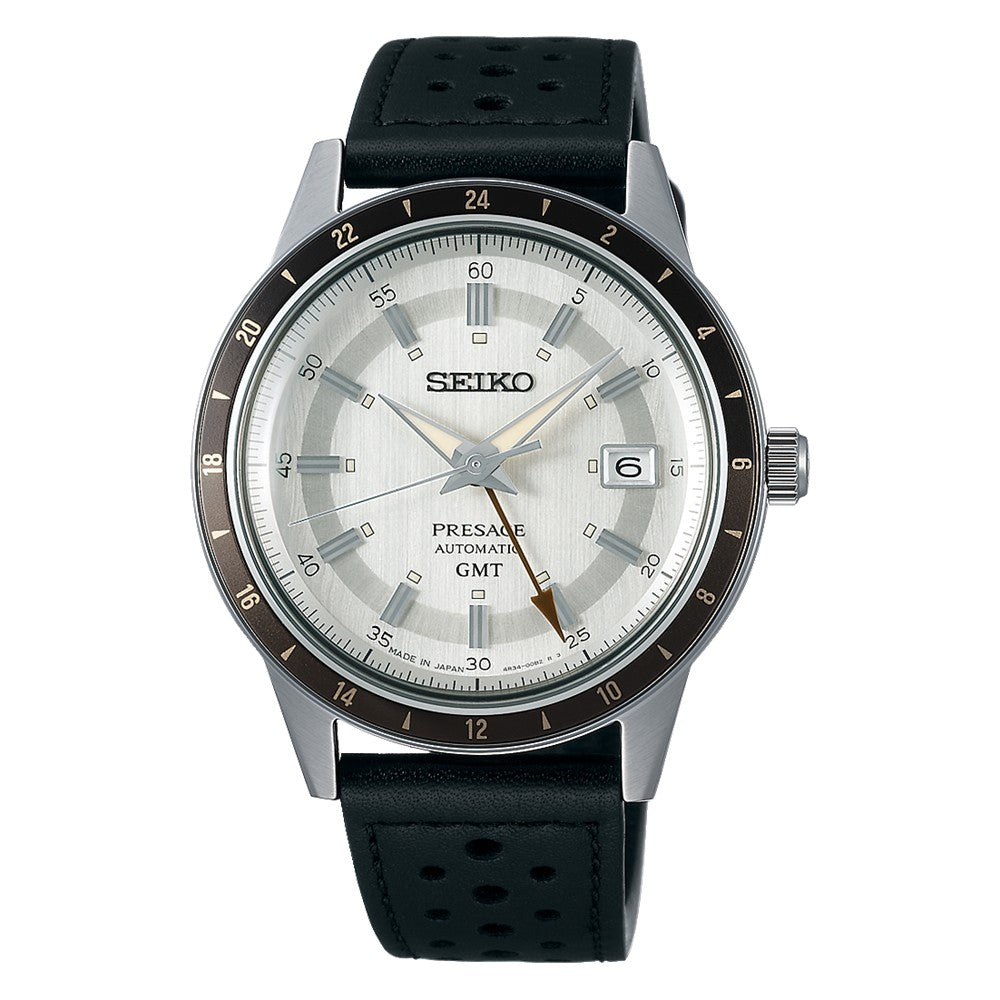 Seiko (ไซโก) นาฬิกาข้อมือ รุ่น Presage Style60's Automatic GMT SSK011J ระบบอัตโนมัติ ขนาดตัวเรือน 40.8 มม.