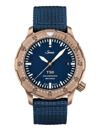 [Pre-Order] Sinn (ซินน์) นาฬิกาดำน้ำ รุ่น T50 Goldbronze B สายไนลอน ขนาดตัวเรือน 41 มม. (1052.062) Limited Edition