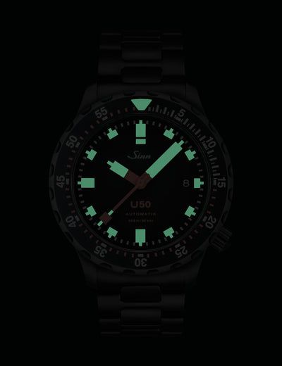 Sinn (ซินน์) นาฬิกาดำน้ำ U50 S สายสแตนเลสสตีล ขนาดตัวเรือน 41 มม. (U50 S)