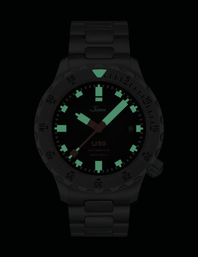 Sinn (ซินน์) นาฬิกาดำน้ำ U50 TEGIMENT สายสแตนเลสสตีล ขนาดตัวเรือน 41 มม. (U50 TEGIMENT)