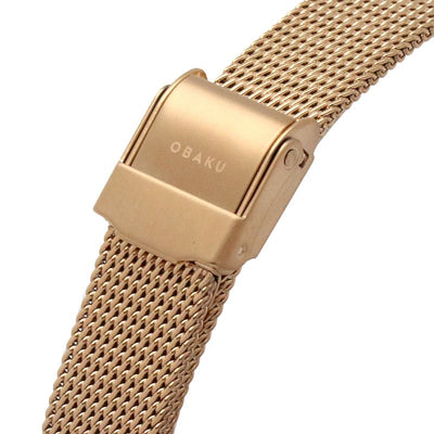 Obaku (โอบากุ) นาฬิกาผู้หญิง Kaffe ระบบควอตซ์ สายถักสเตนเลสสตีล ขนาดตัวเรือน 34 มม. (V257LHVNMV)