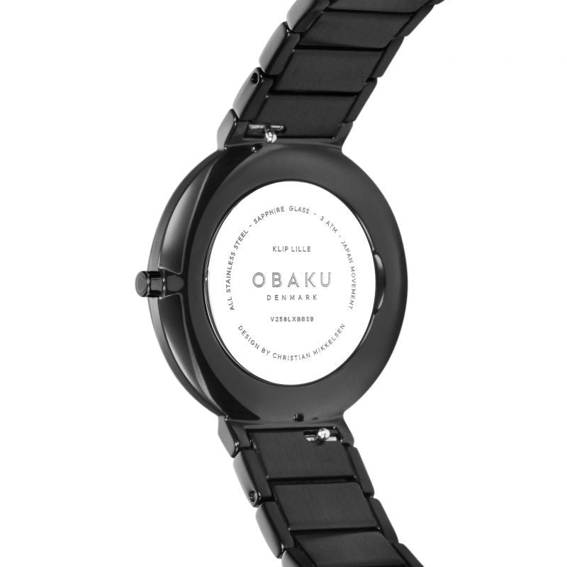 Obaku (โอบากุ) นาฬิกาผู้หญิง Klip Lille ระบบควอตซ์ สายสแตนเลสสตีล ขนาดตัวเรือน 34 มม. (V258LXBBSB)