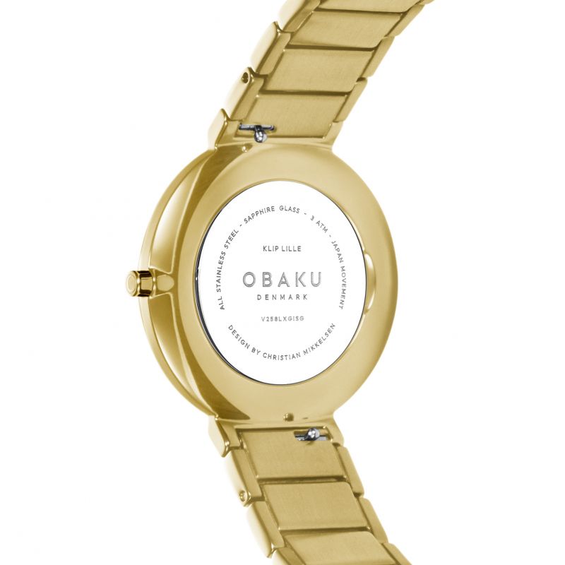 Obaku (โอบากุ) นาฬิกาผู้หญิง Klip Lille ระบบควอตซ์ สายสแตนเลสสตีล ขนาดตัวเรือน 34 มม. (V258LXGISG)