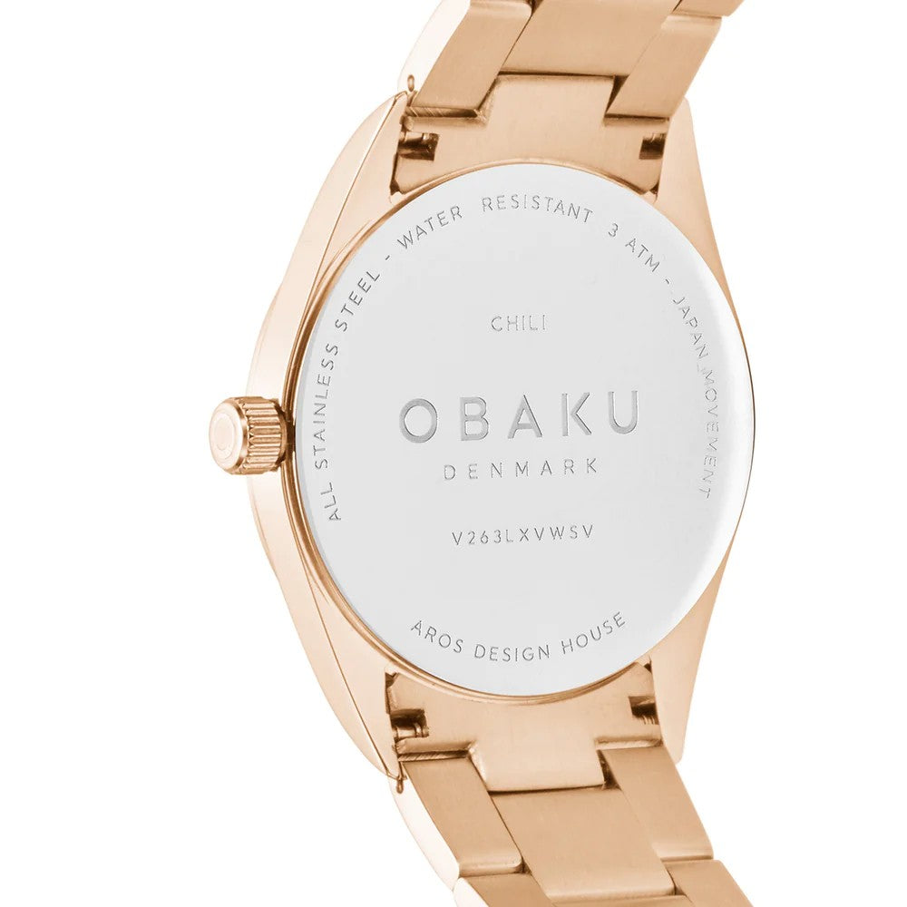 Obaku (โอบากุ) นาฬิกาผู้หญิง Chili ระบบควอตซ์ สายสแตนเลสสตีล ขนาดตัวเรือน 36 มม. (V263LXVWSV)