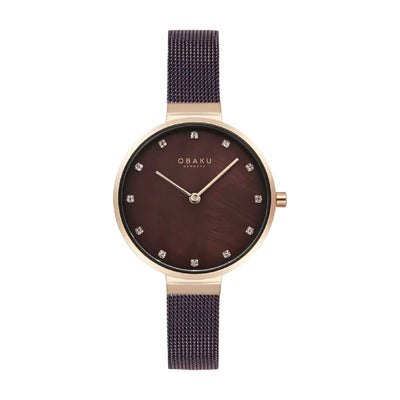 Obaku (โอบากุ) นาฬิกาผู้หญิง Reloj ระบบควอตซ์ สายถักสแตนเลสสตีล ขนาดตัวเรือน 30 มม. (V287LXGWMG-R/V287LXVNMN-R)