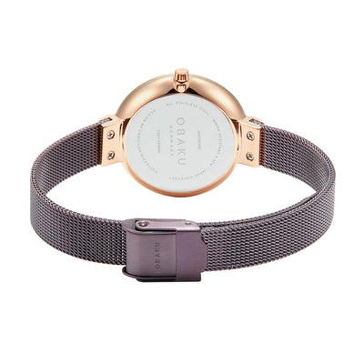 Obaku (โอบากุ) นาฬิกาผู้หญิง Reloj ระบบควอตซ์ สายถักสแตนเลสสตีล ขนาดตัวเรือน 30 มม. (V287LXGWMG-R/V287LXVNMN-R)