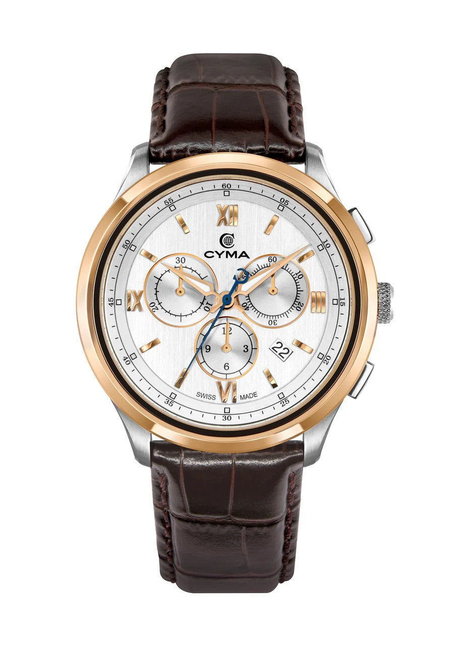 CYMA (ไซมา) นาฬิกาข้อมือ Champion Collection ระบบออโตเมติก สายหนัง ขนาดตัวเรือน 42 มม. (W02-00812-011)