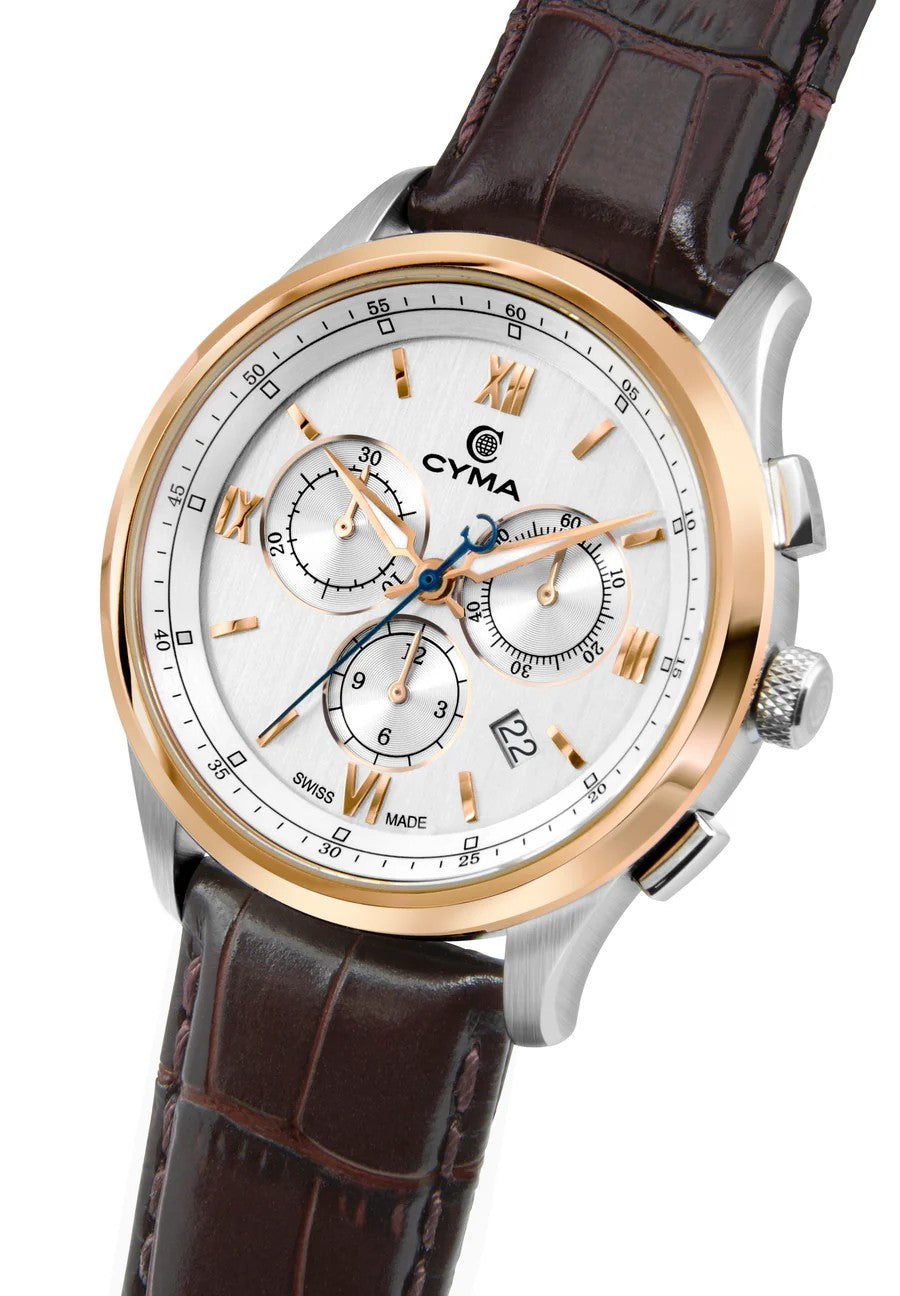 CYMA (ไซมา) นาฬิกาข้อมือ Champion Collection ระบบออโตเมติก สายหนัง ขนาดตัวเรือน 42 มม. (W02-00812-011)