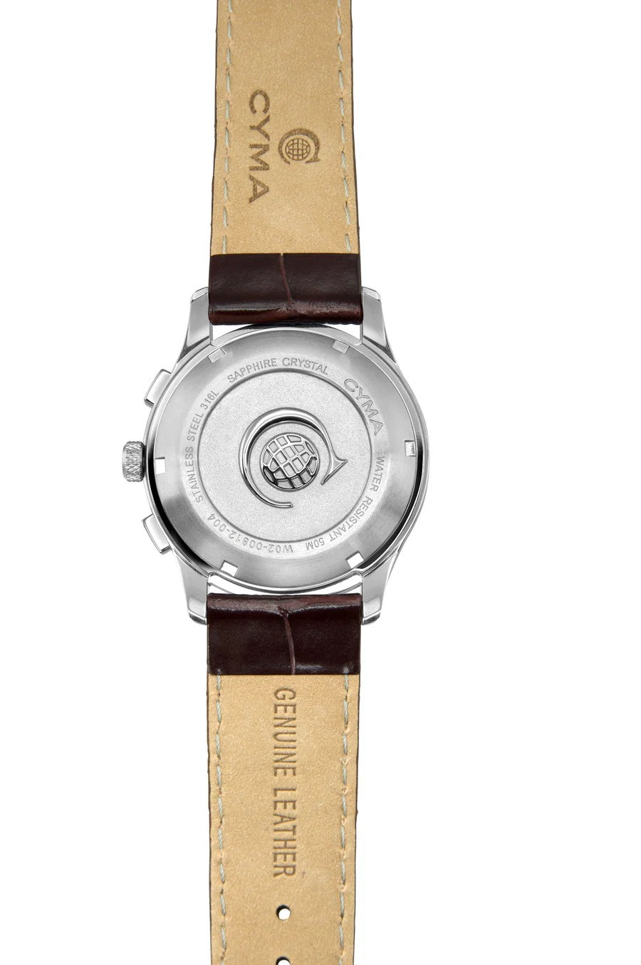 CYMA (ไซมา) นาฬิกาข้อมือ Champion Collection ระบบออโตเมติก สายหนัง ขนาดตัวเรือน 42 มม. (W02-00812-011)
