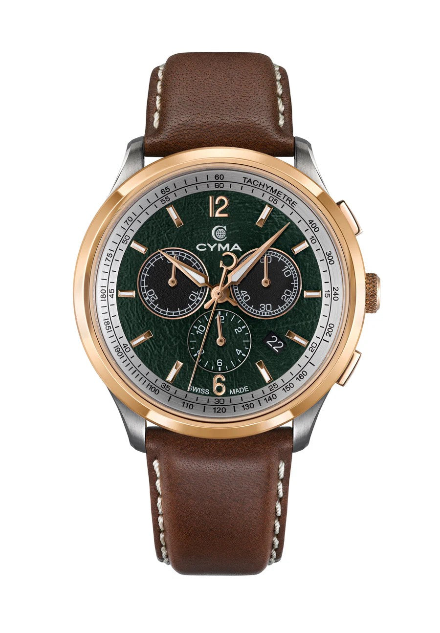 CYMA (ไซมา) นาฬิกาข้อมือ Champion Collection ระบบออโตเมติก สายหนัง ขนาดตัวเรือน 42 มม. (W02-00812-013)
