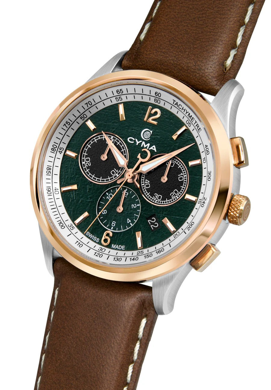 CYMA (ไซมา) นาฬิกาข้อมือ Champion Collection ระบบออโตเมติก สายหนัง ขนาดตัวเรือน 42 มม. (W02-00812-013)