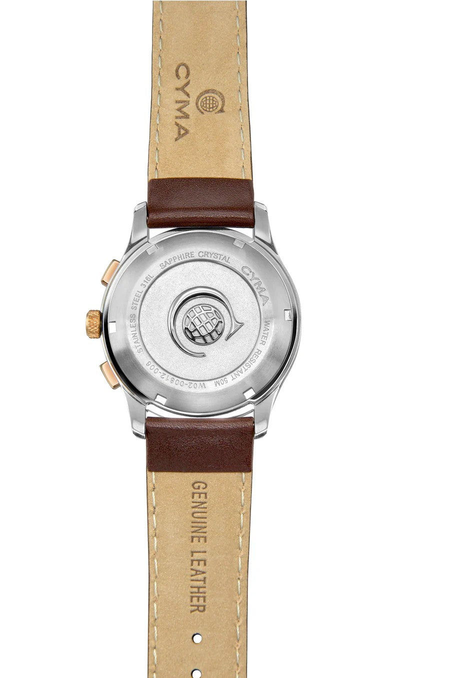 CYMA (ไซมา) นาฬิกาข้อมือ Champion Collection ระบบออโตเมติก สายหนัง ขนาดตัวเรือน 42 มม. (W02-00812-013)