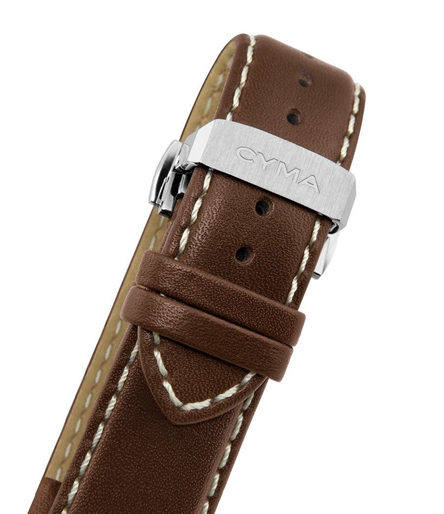 CYMA (ไซมา) นาฬิกาข้อมือ Champion Collection ระบบออโตเมติก สายหนัง ขนาดตัวเรือน 42 มม. (W02-00812-013)