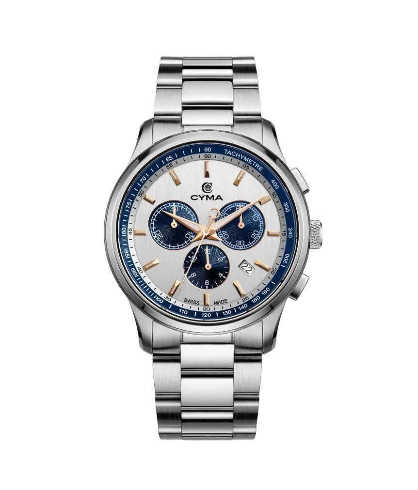 CYMA (ไซมา) นาฬิกาข้อมือ Champion Collection ระบบควอตซ์ สายสเตนเลสสตีล ขนาดตัวเรือน 42 มม. (W02-00812-017)