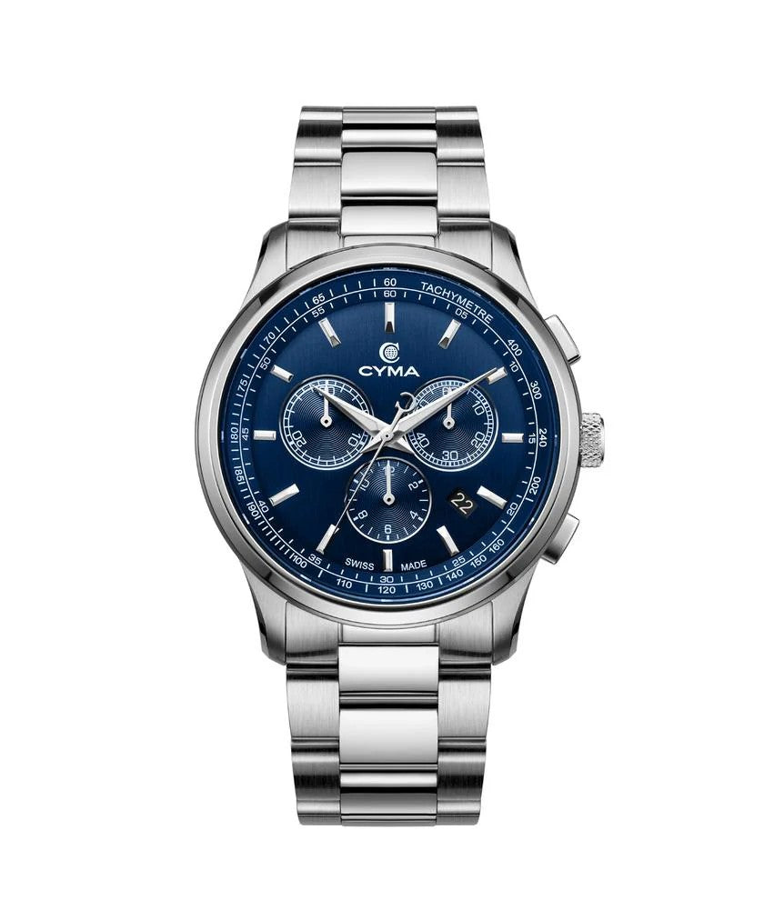 CYMA (ไซมา) นาฬิกาข้อมือ Champion Collection ระบบควอตซ์ สายสเตนเลสสตีล ขนาดตัวเรือน 42 มม. (W02-00812-019)