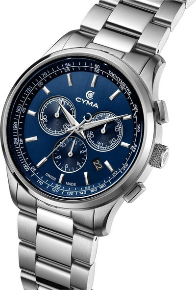 CYMA (ไซมา) นาฬิกาข้อมือ Champion Collection ระบบควอตซ์ สายสเตนเลสสตีล ขนาดตัวเรือน 42 มม. (W02-00812-019)