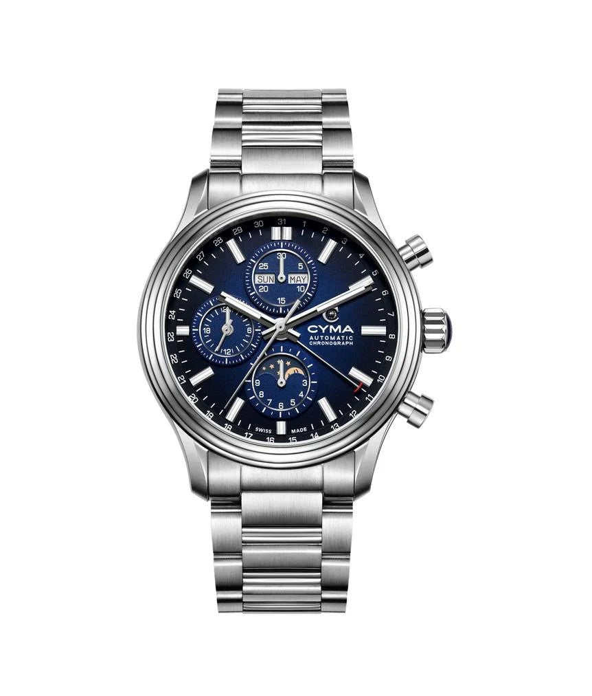 CYMA (ไซมา) นาฬิกาข้อมือ Grand Maestro The Chess Collection ระบบออโตเมติก สายสเตนเลสสตีล ขนาดตัวเรือน 43.5 มม. (W02-00818-001)