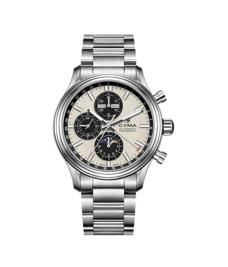 CYMA (ไซมา) นาฬิกาข้อมือ Grand Maestro The Chess Collection ระบบออโตเมติก สายสเตนเลสสตีล ขนาดตัวเรือน 43.5 มม. (W02-00818-002)