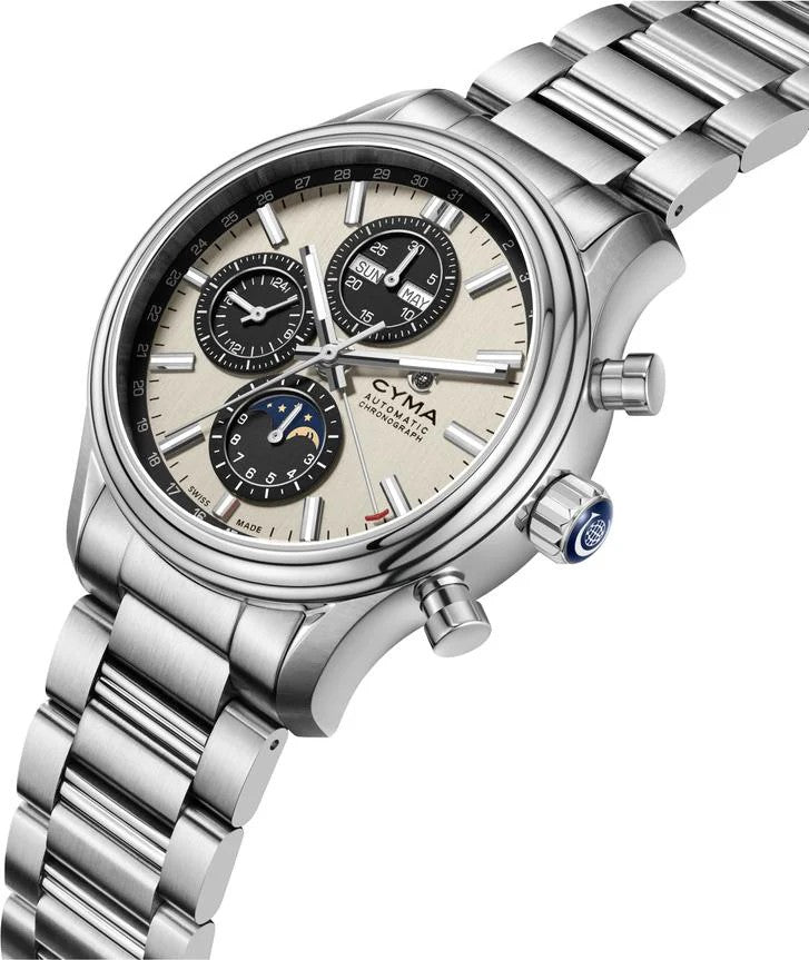 CYMA (ไซมา) นาฬิกาข้อมือ Grand Maestro The Chess Collection ระบบออโตเมติก สายสเตนเลสสตีล ขนาดตัวเรือน 43.5 มม. (W02-00818-002)