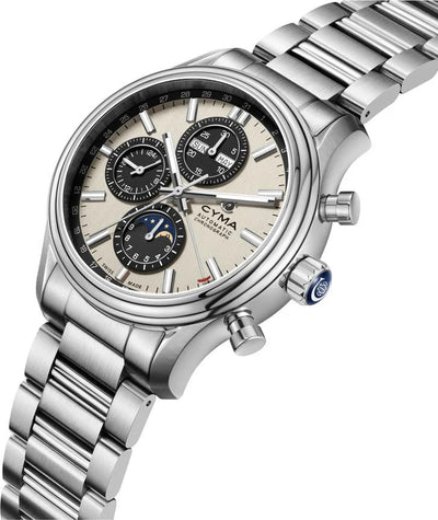 CYMA (ไซมา) นาฬิกาข้อมือ Grand Maestro The Chess Collection ระบบออโตเมติก สายสเตนเลสสตีล ขนาดตัวเรือน 43.5 มม. (W02-00818-002)