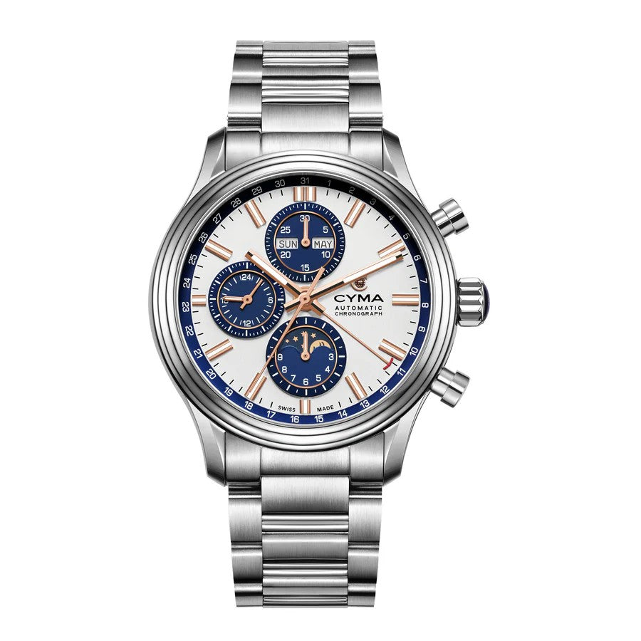 CYMA (ไซมา) นาฬิกาข้อมือ Grand Maestro The Chess Limited Edition ระบบออโตเมติก สายสเตนเลสสตีล ขนาดตัวเรือน 43.5 มม. (W02-00818-005)