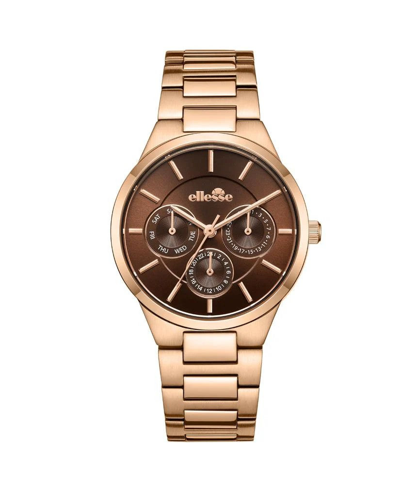 Ellesse (เอลเลส) นาฬิกาผู้หญิง Aria มัลติฟังก์ชัน ระบบควอตซ์ สายสเตนเลสสตีล ขนาดตัวเรือน 34 มม. (W03-00856-005)
