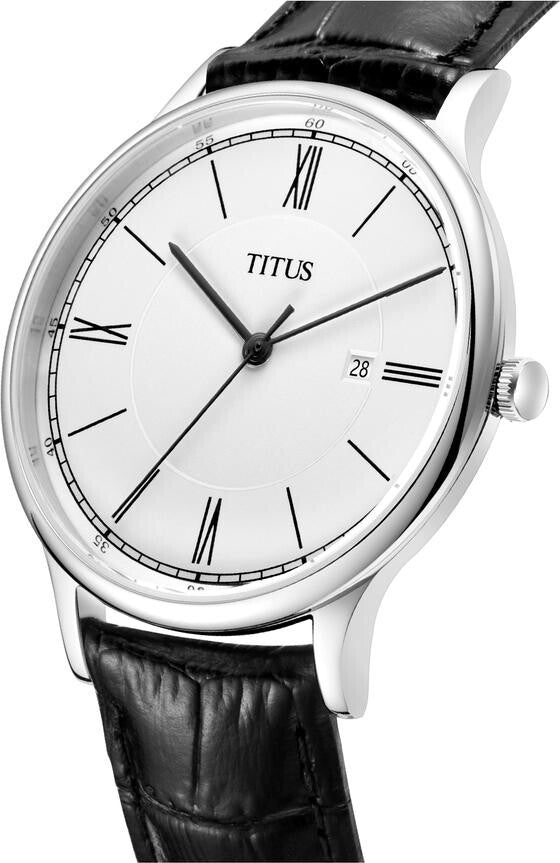 Solvil et Titus (โซวิล เอ ติตัส) นาฬิกาผู้หญิง Classicist 3 เข็ม วันที่ ระบบควอตซ์ สายหนัง (W06-03045-004)