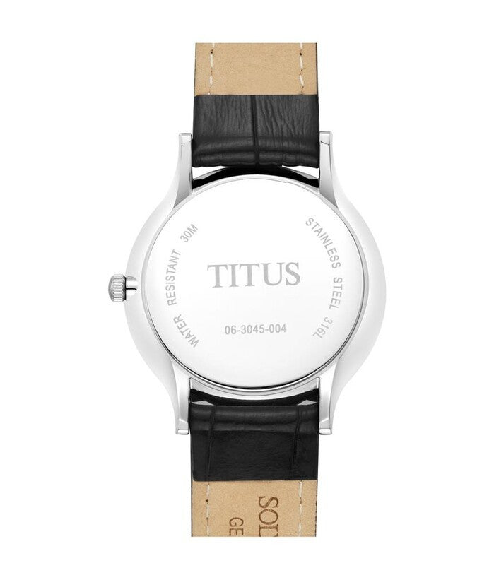 Solvil et Titus (โซวิล เอ ติตัส) นาฬิกาผู้หญิง Classicist 3 เข็ม วันที่ ระบบควอตซ์ สายหนัง (W06-03045-004)