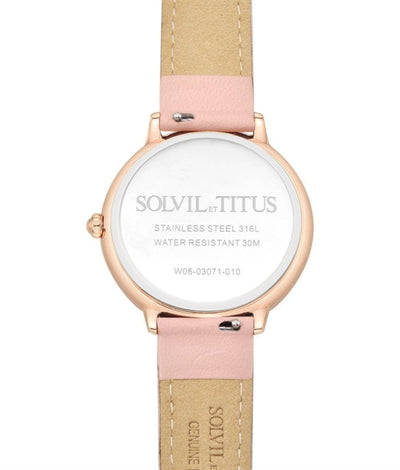Solvil et Titus (โซวิล เอ ติตัส) นาฬิกาผู้หญิง Fashionista มัลติฟังก์ชัน ระบบควอตซ์ สายหนัง (W06-03071-010)