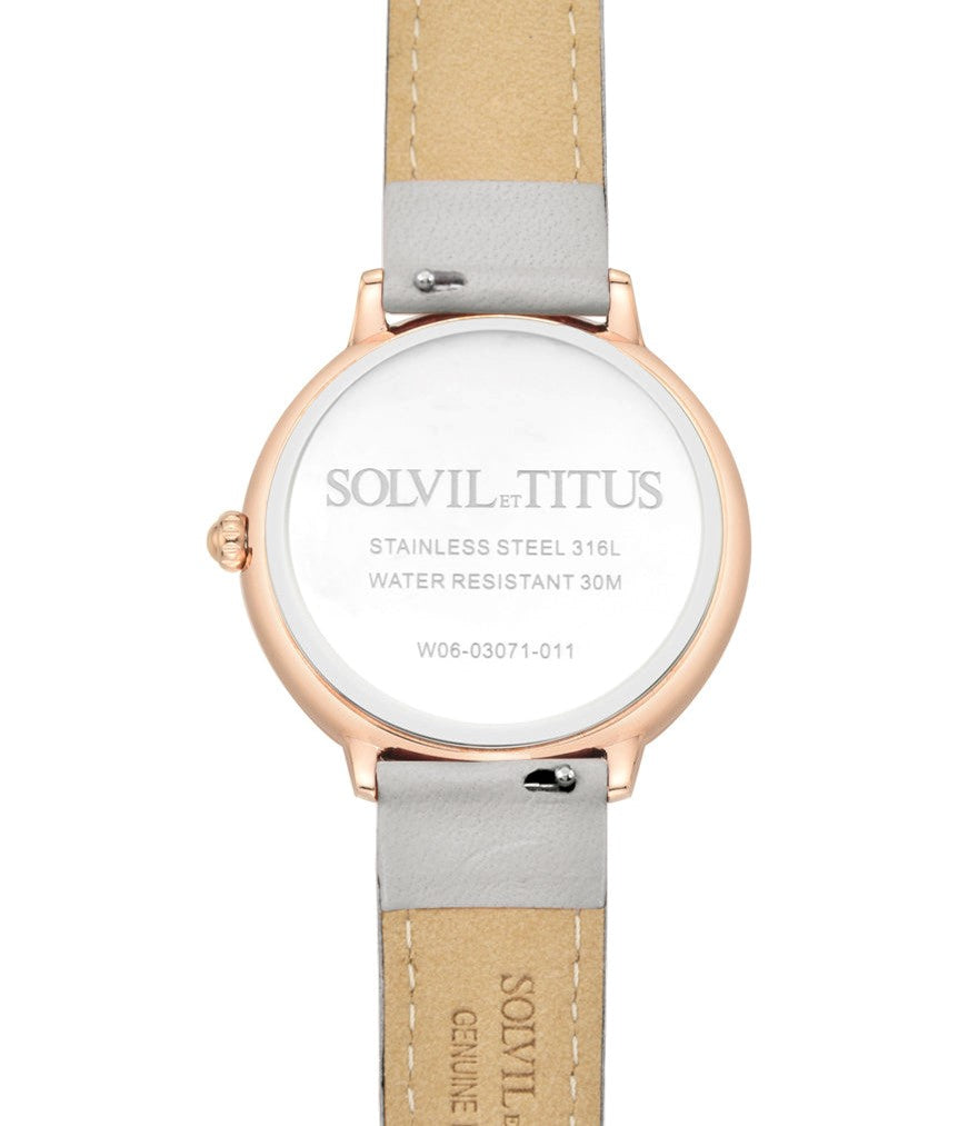 Solvil et Titus (โซวิล เอ ติตัส) นาฬิกาผู้หญิง Fashionista มัลติฟังก์ชัน ระบบควอตซ์ สายหนัง (W06-03071-011)