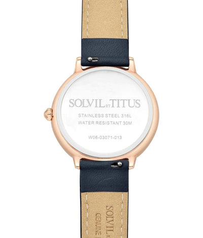 Solvil et Titus (โซวิล เอ ติตัส) นาฬิกาผู้หญิง Fashionista มัลติฟังก์ชัน ระบบควอตซ์ สายหนัง (W06-03071-013)