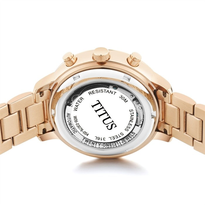 Solvil et Titus (โซวิล เอ ติตัส) นาฬิกาผู้หญิง Fashionista มัลติฟังก์ชัน ระบบออโตเมติก สายสแตนเลสสตีล (W06-03076-004)