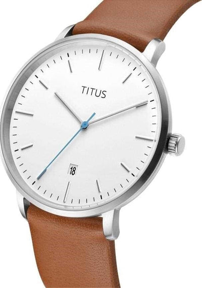 Solvil et Titus (โซวิล เอ ติตัส) นาฬิกาผู้ชาย Nordic Tale 3 เข็ม วันที่ ระบบควอตซ์ สายหนัง (W06-03100-003)
