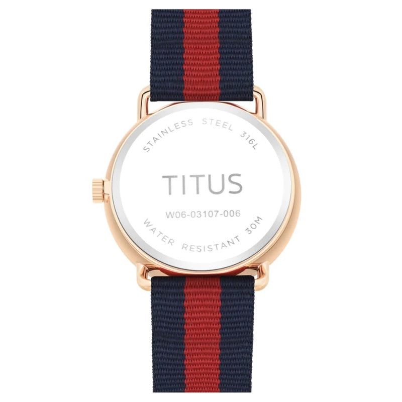 Solvil et Titus (โซวิล เอ ติตัส) นาฬิกาผู้หญิง Nordic Tale 3 เข็ม วันที่ ระบบควอตซ์ สายนาโต้ (W06-03107-006)