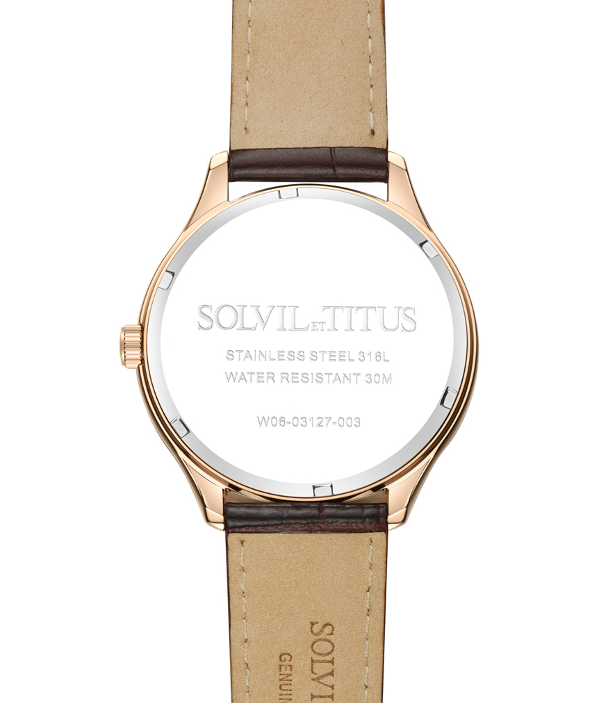 Solvil et Titus (โซวิล เอ ติตัส) นาฬิกาผู้ชาย Zeitgeist 3 เข็ม ระบบควอตซ์ สายหนัง (W06-03127-003)