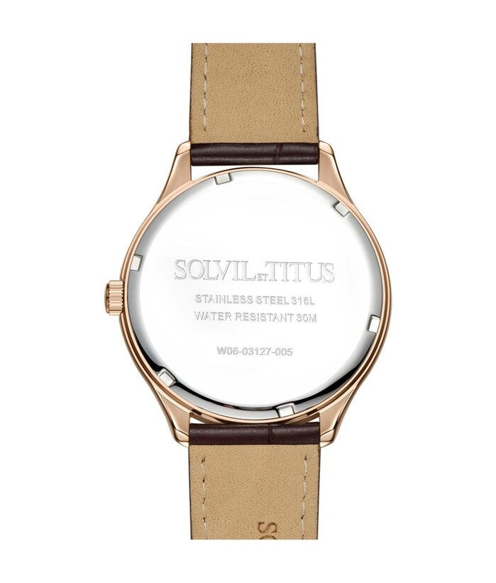 Solvil et Titus (โซวิล เอ ติตัส) นาฬิกาผู้ชาย Zeitgeist 3 เข็ม ระบบควอตซ์ สายหนัง (W06-03127-005)